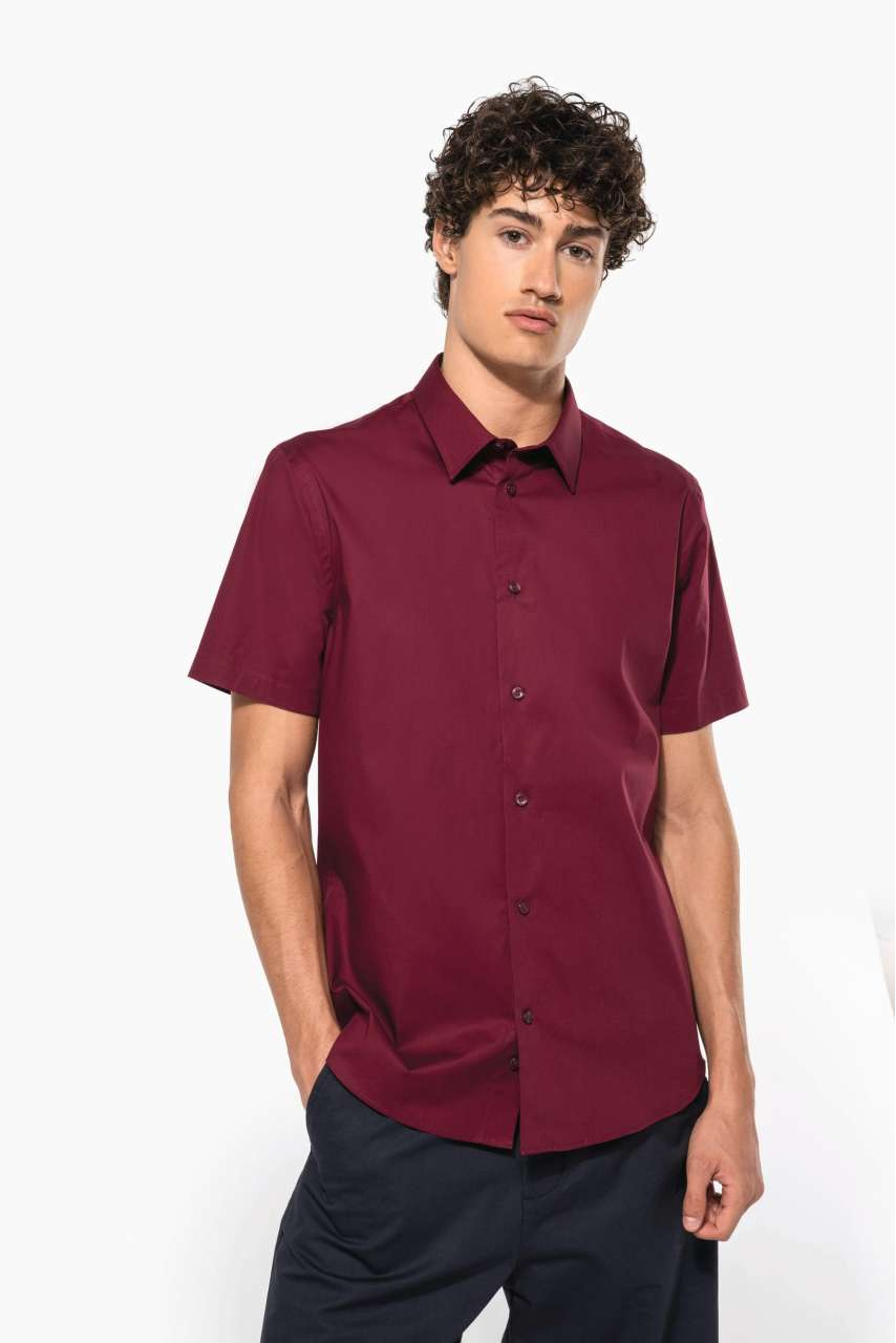 SHORT-SLEEVED COTTON/ELASTANE SHIRT