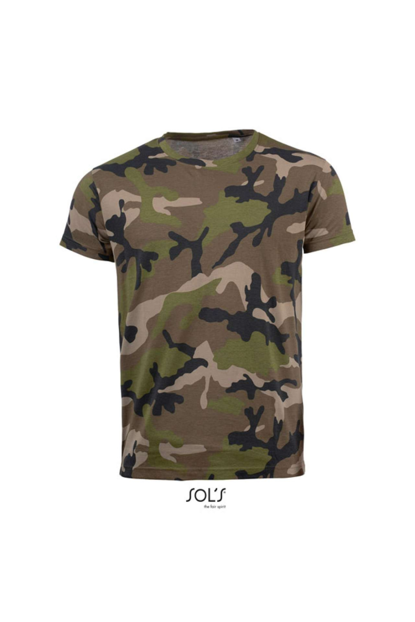 SOL'S CAMO MEN - ROUND COLLAR T-SHIRT