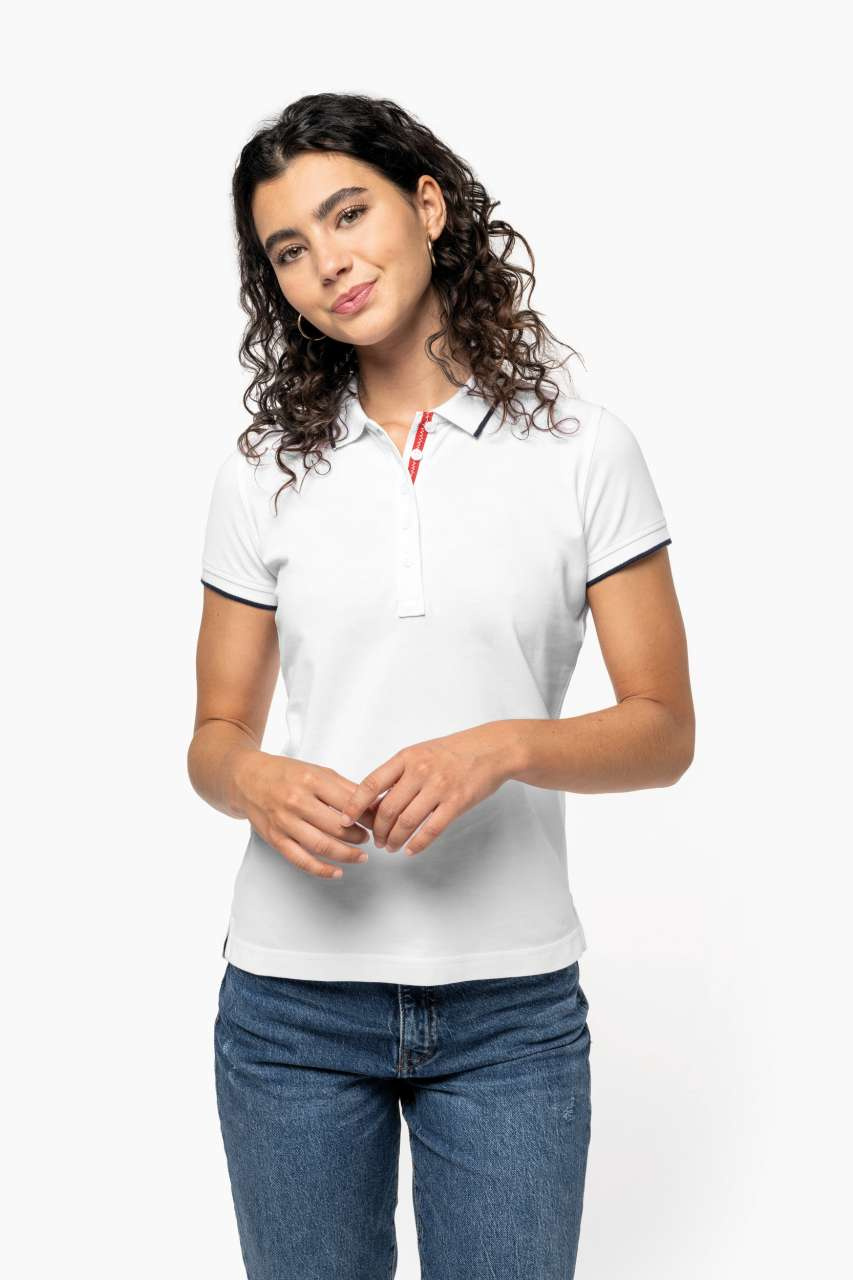 LADIES' SHORT-SLEEVED PIQUÉ KNIT POLO SHIRT