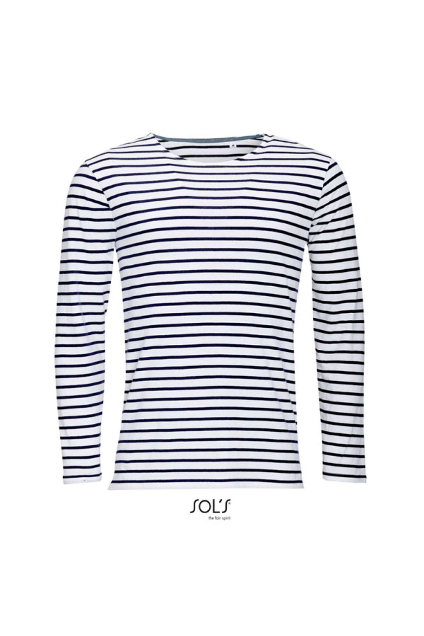 SOL'S MARINE MEN - LONG SLEEVE STRIPED T-SHIRT