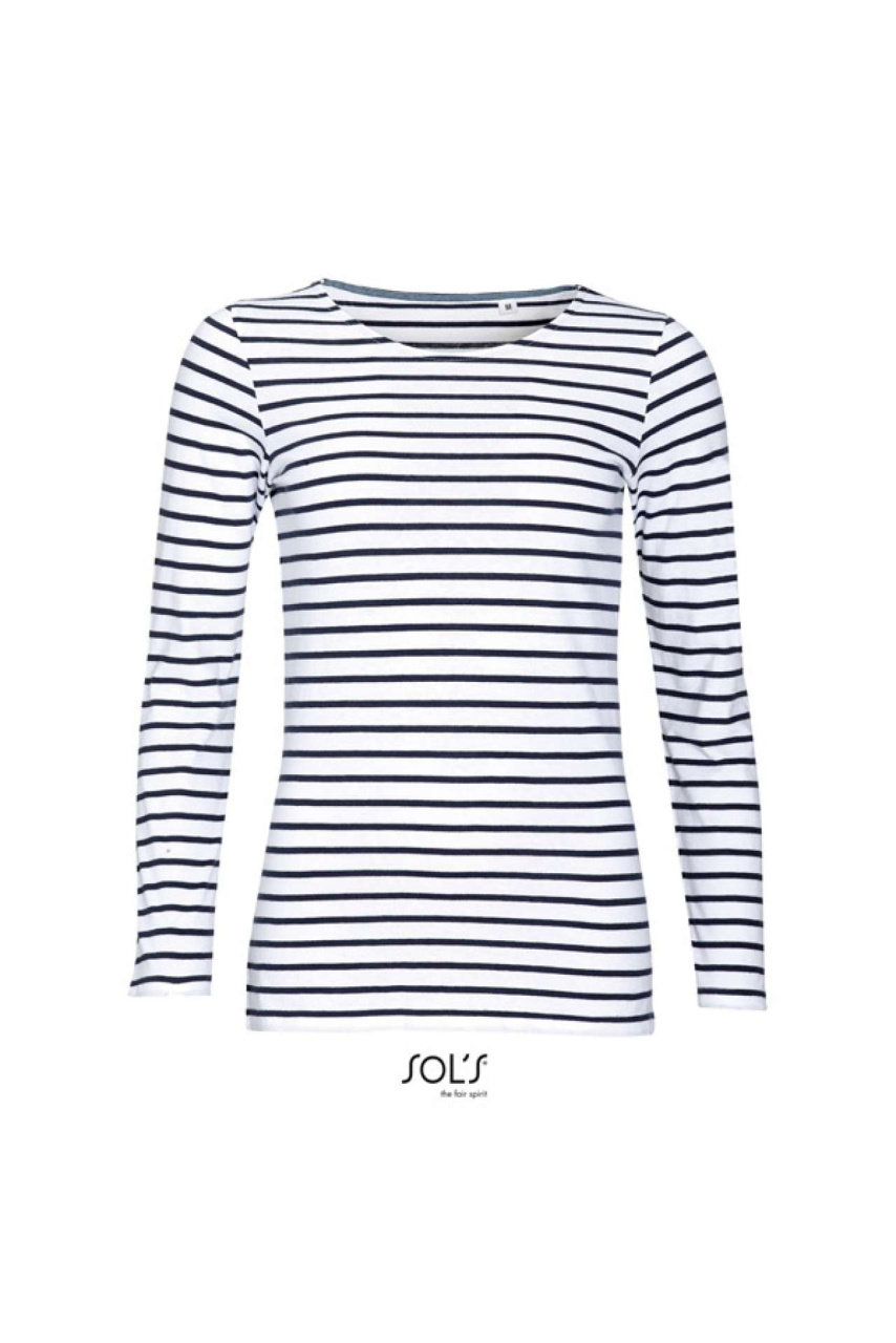 SOL'S MARINE WOMEN - LONG SLEEVE STRIPED T-SHIRT
