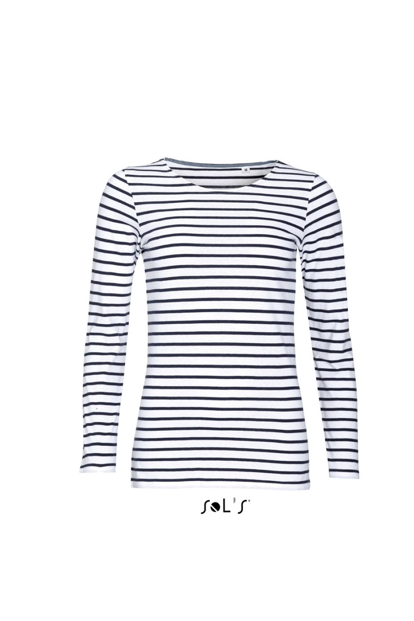 SOL'S MARINE WOMEN - LONG SLEEVE STRIPED T-SHIRT