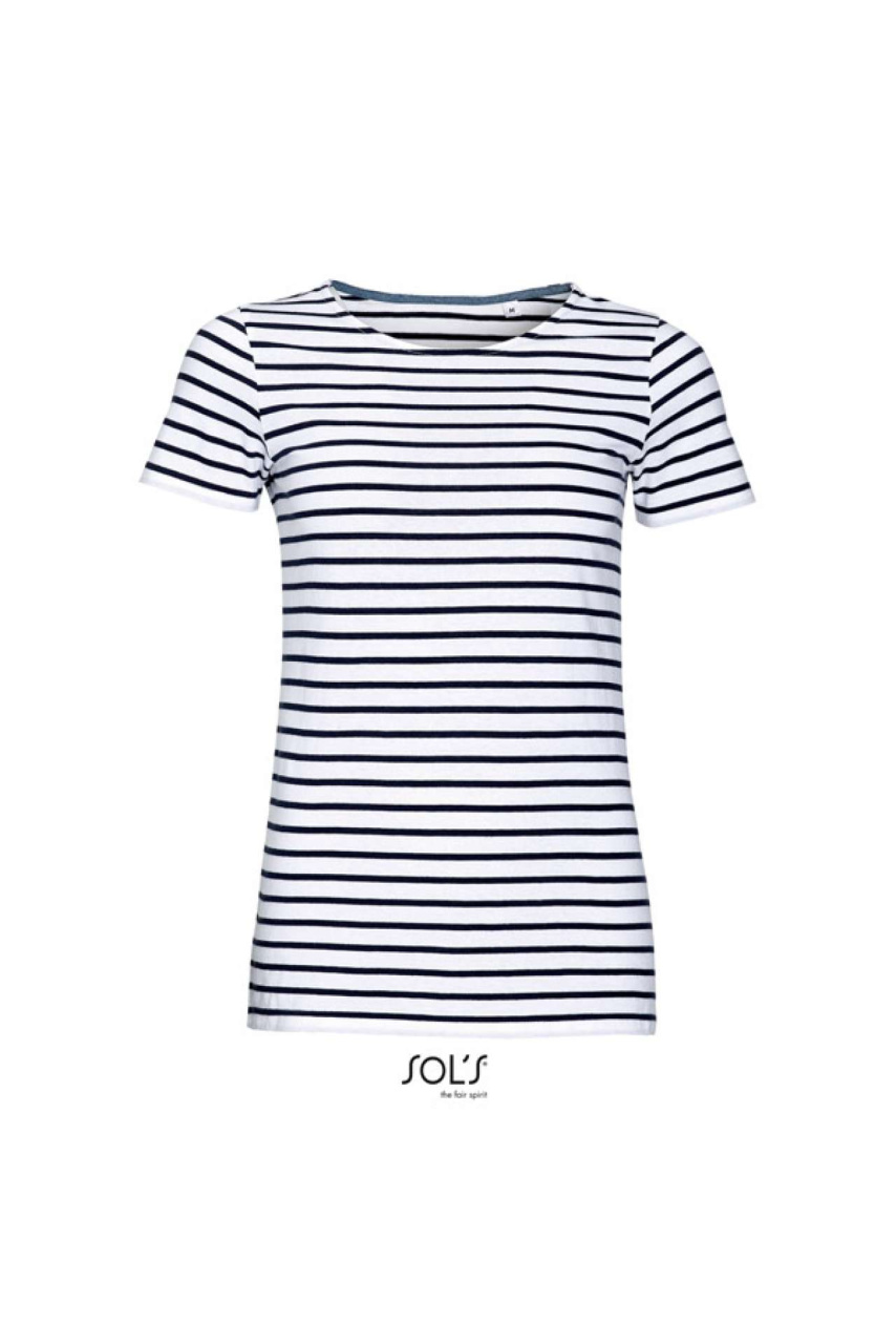 SOL'S MILES WOMEN - ROUND NECK STRIPED T-SHIRT