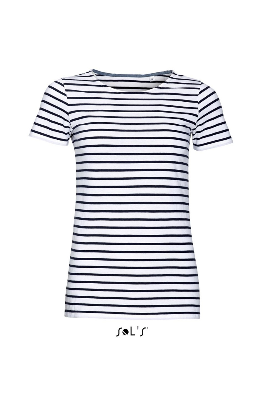 SOL'S MILES WOMEN - ROUND NECK STRIPED T-SHIRT