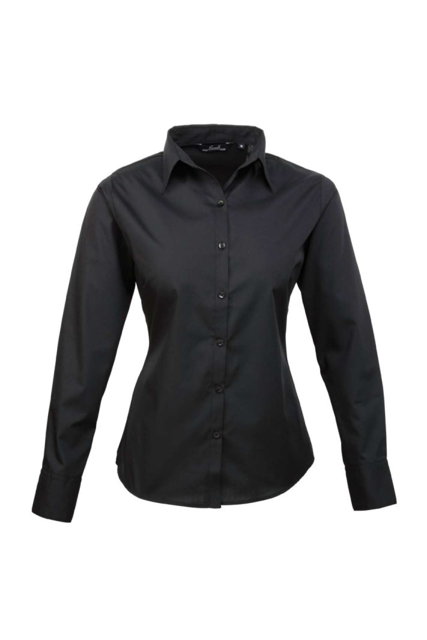 WOMEN'S LONG SLEEVE POPLIN BLOUSE