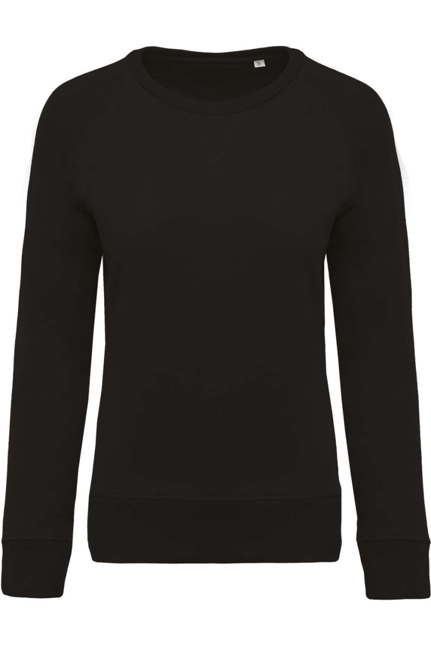 LADIES’ ORGANIC COTTON CREW NECK RAGLAN SLEEVE SWEATSHIRT