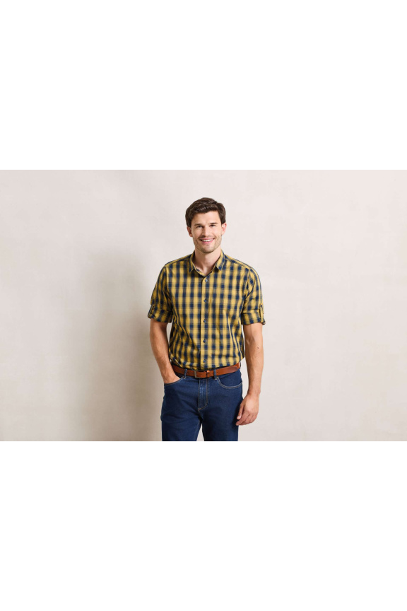 'MULLIGAN' CHECK - MEN'S LONG SLEEVE COTTON SHIRT