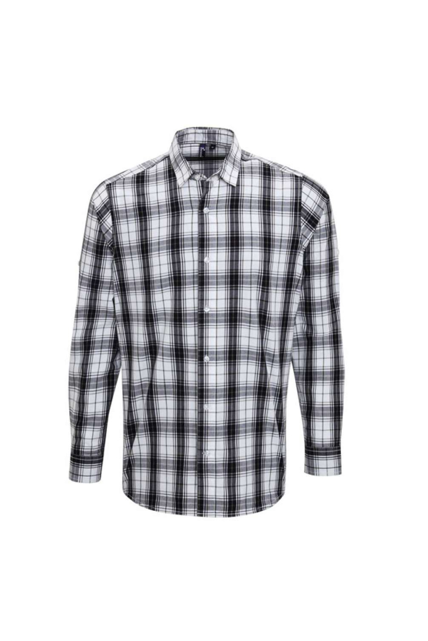 'GINMILL' CHECK - MEN'S LONG SLEEVE COTTON SHIRT