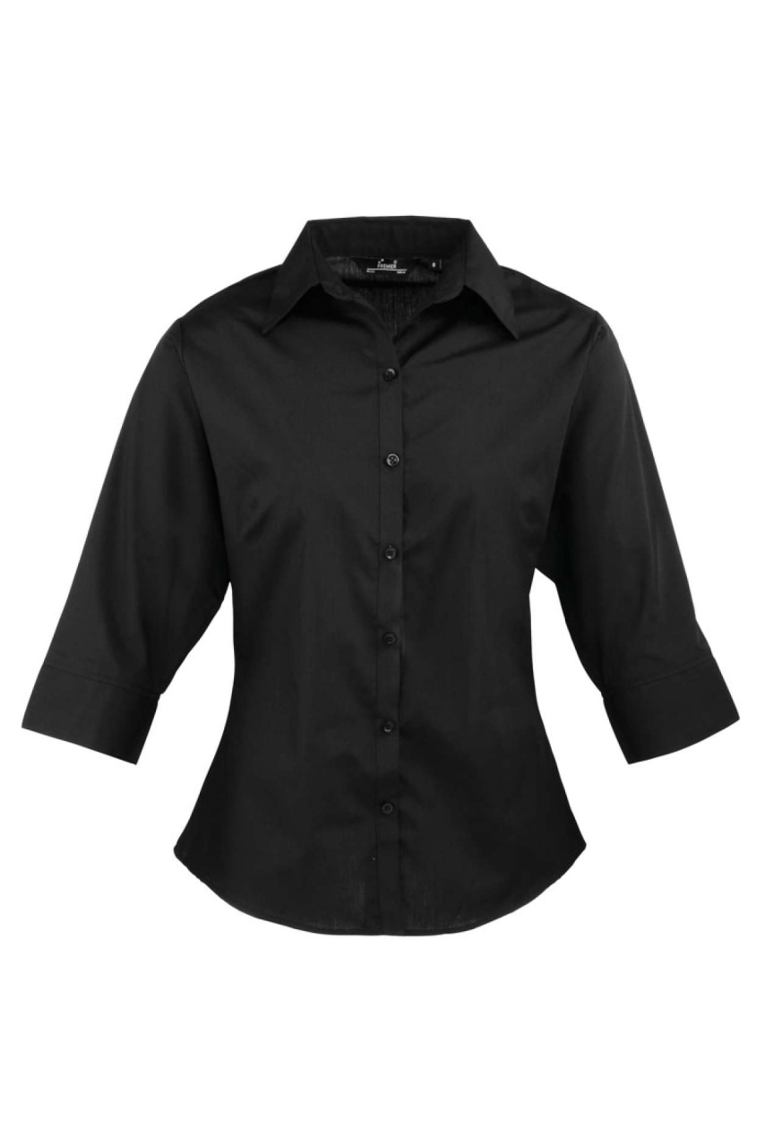 WOMEN'S POPLIN 3/4 SLEEVE BLOUSE