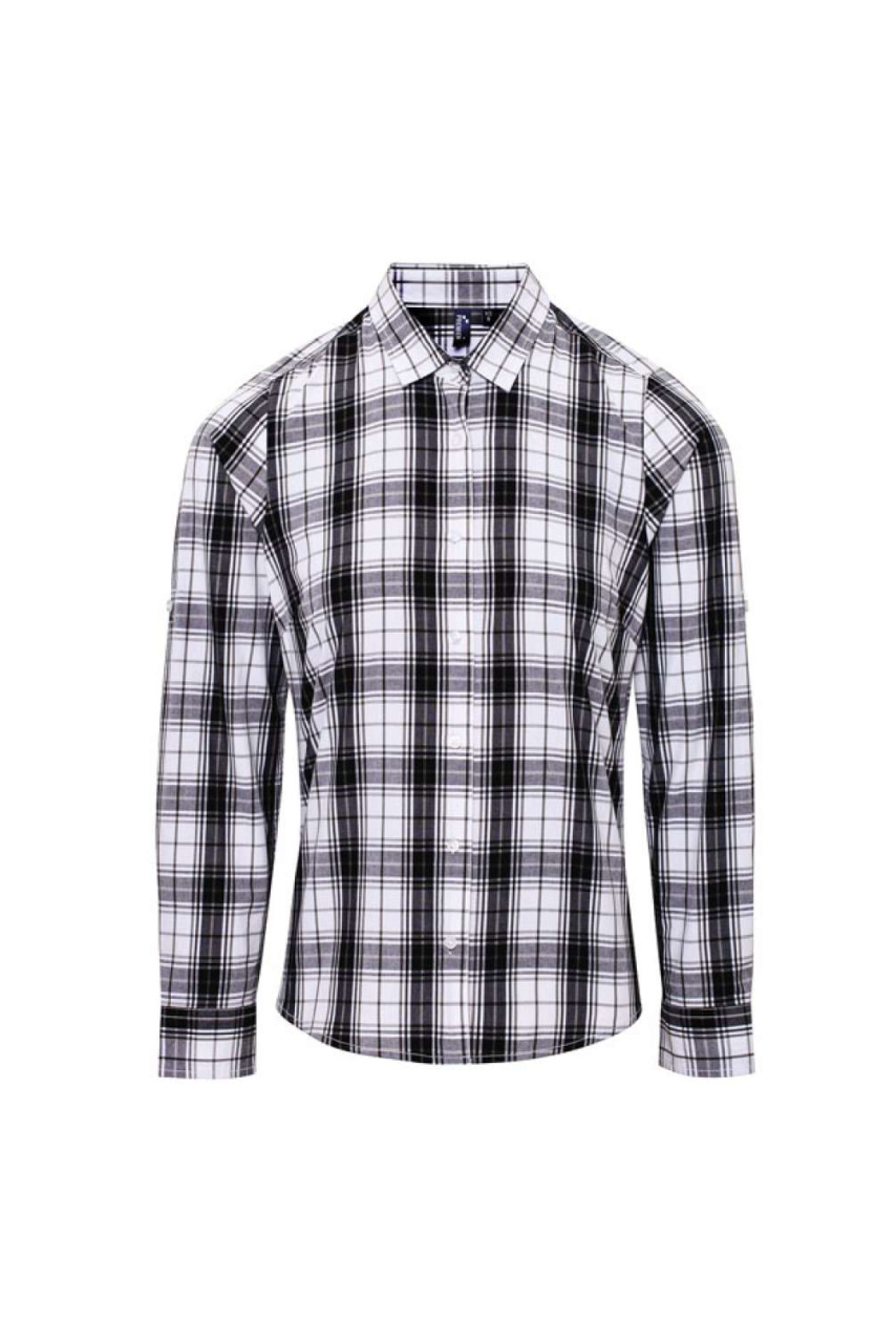 'GINMILL' CHECK - WOMEN'S LONG SLEEVE COTTON SHIRT