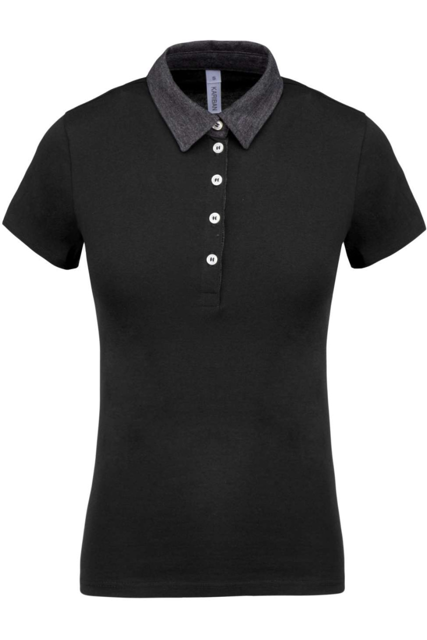 LADIES' TWO-TONE JERSEY POLO SHIRT