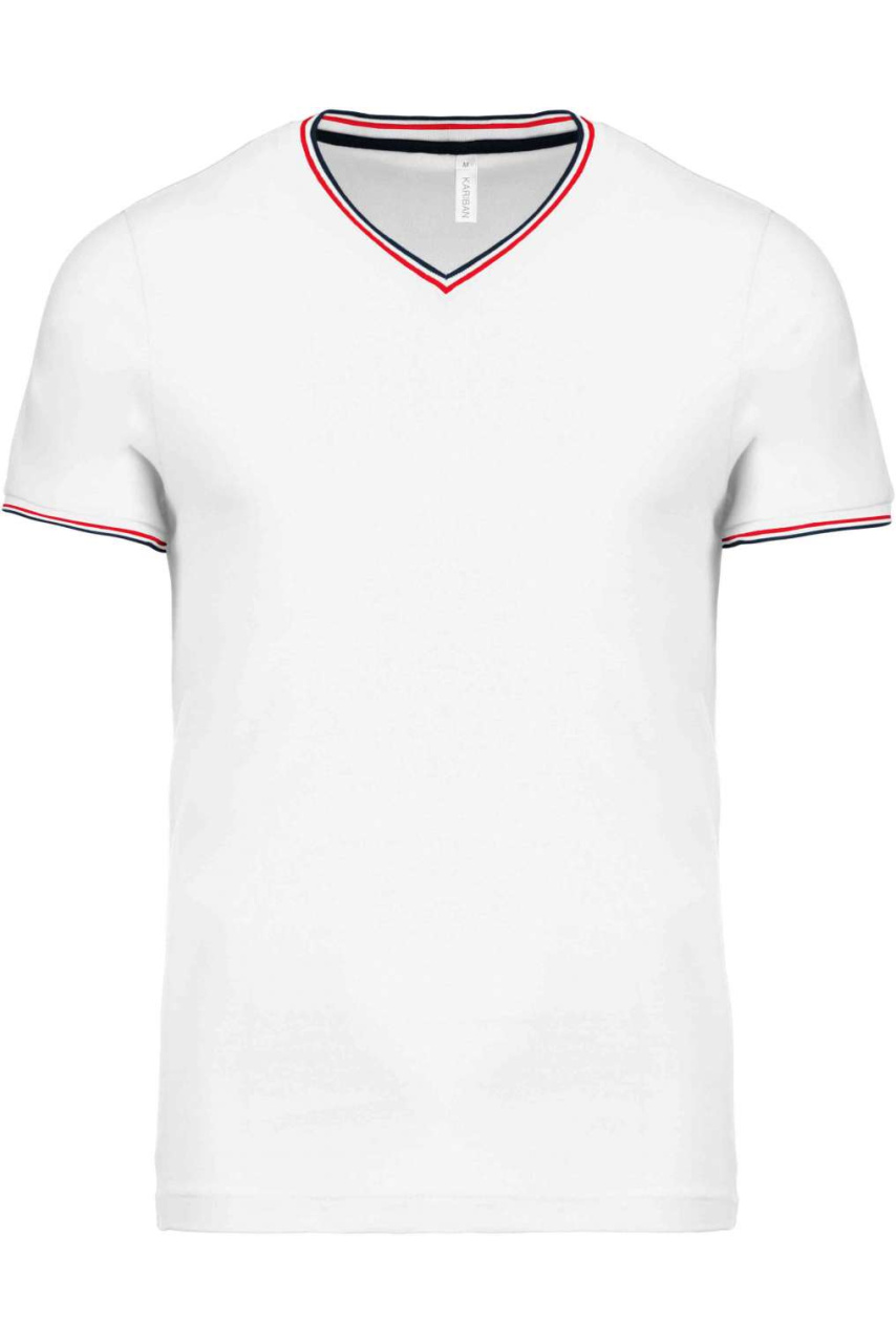 MEN'S PIQUÉ KNIT V-NECK T-SHIRT