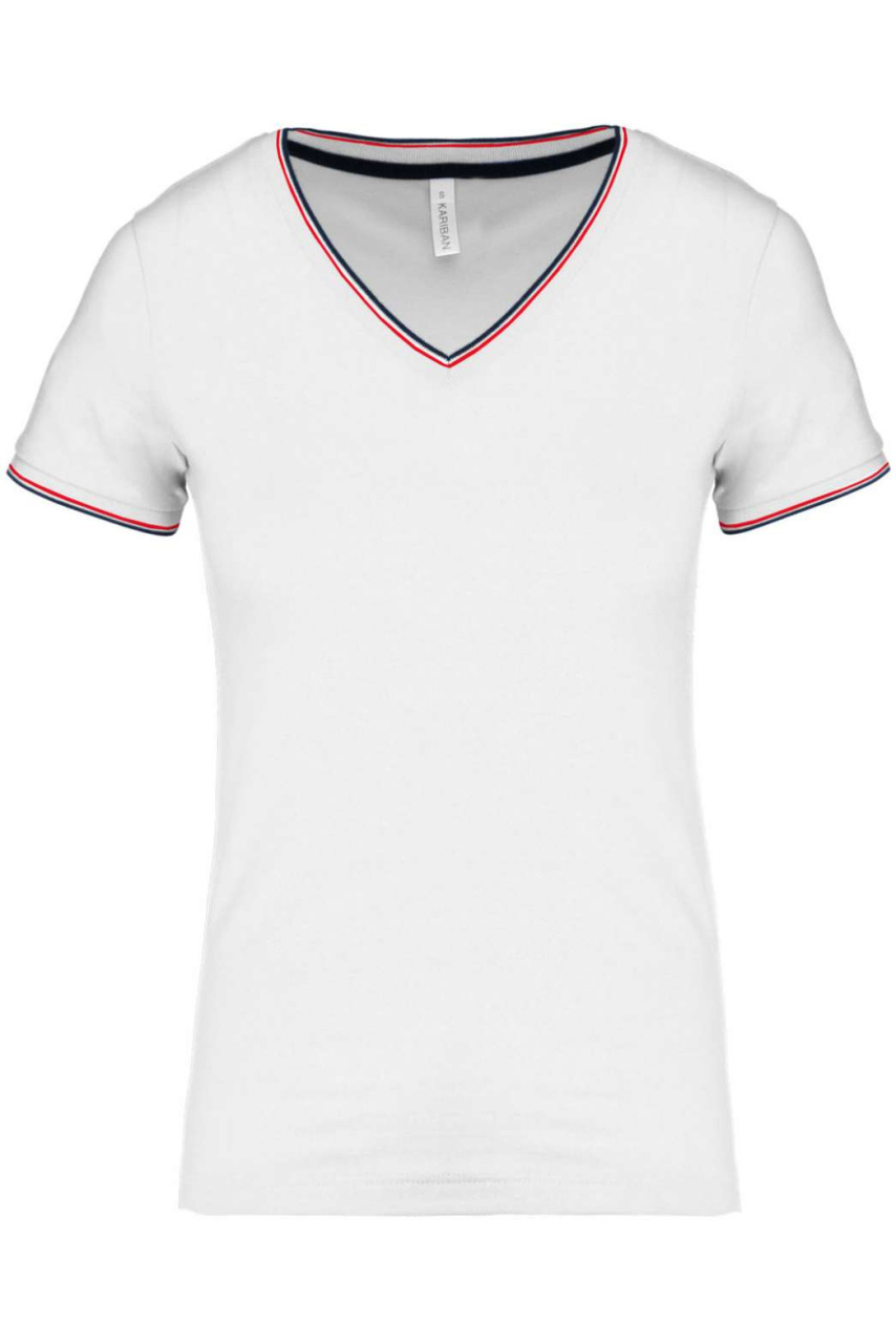 LADIES' PIQUÉ KNIT V-NECK T-SHIRT