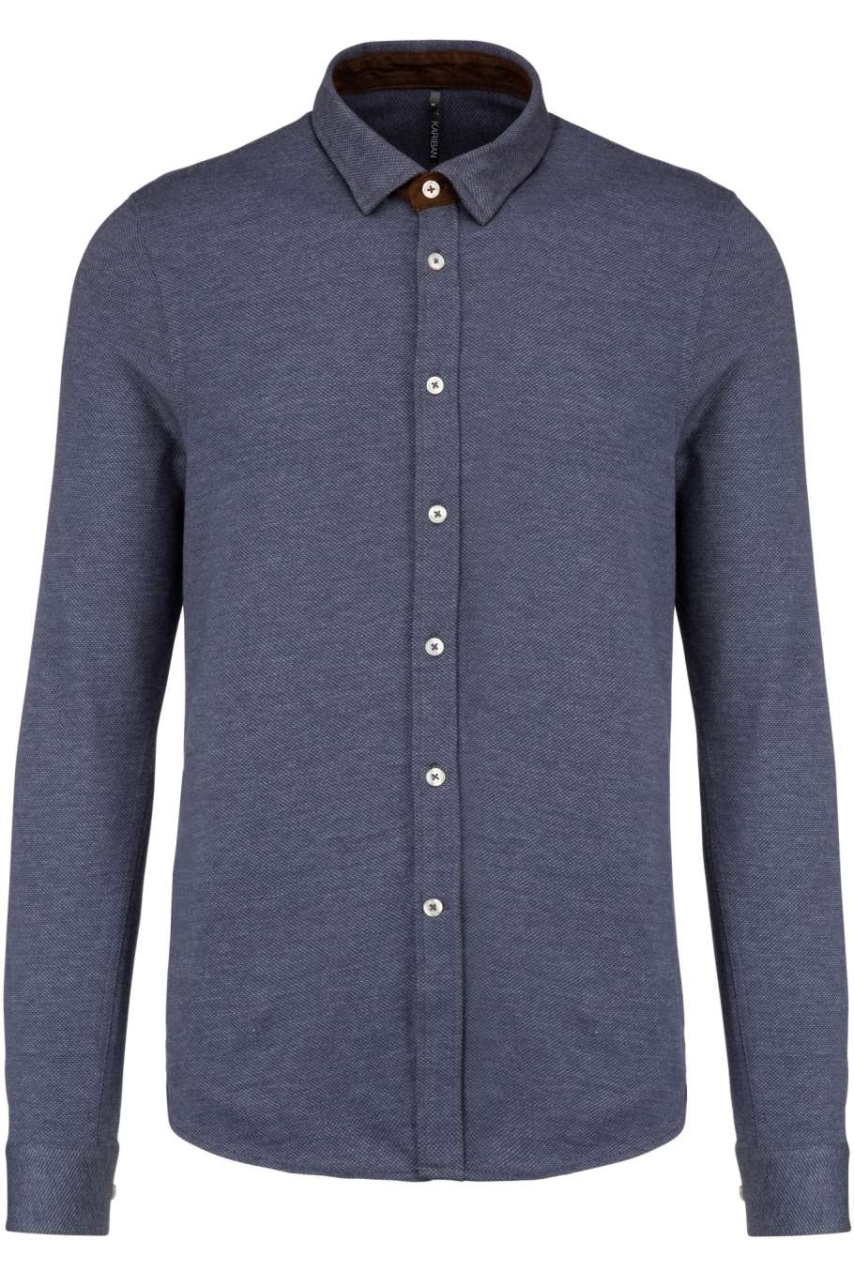 LONG-SLEEVED JACQUARD KNIT SHIRT