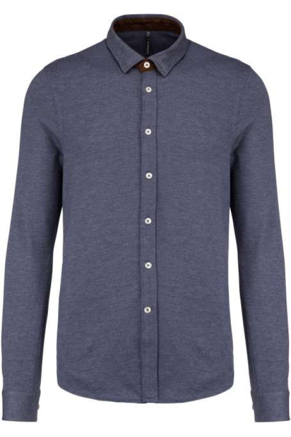 LONG-SLEEVED JACQUARD KNIT SHIRT