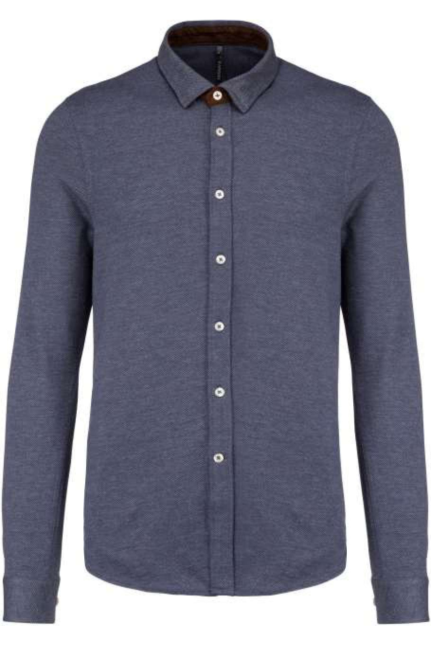 LONG-SLEEVED JACQUARD KNIT SHIRT