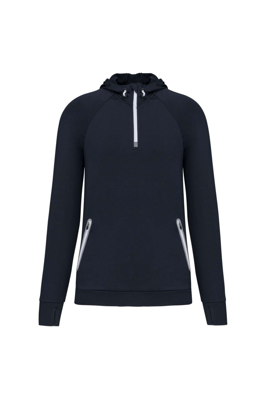 ZIP NECK HOODED SPORTS SWEATSHIRT
