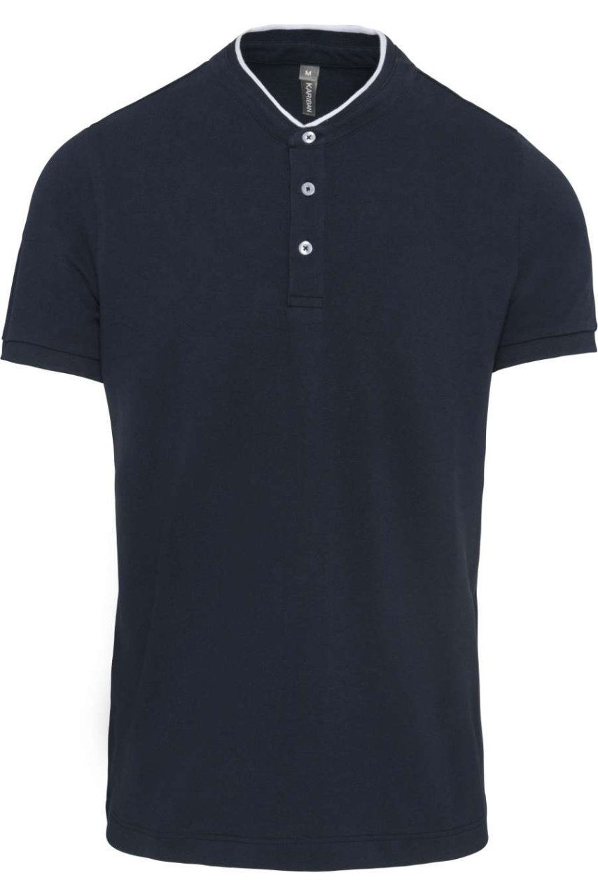 MEN'S SHORT SLEEVE POLO SHIRT WITH MANDARIN COLLAR