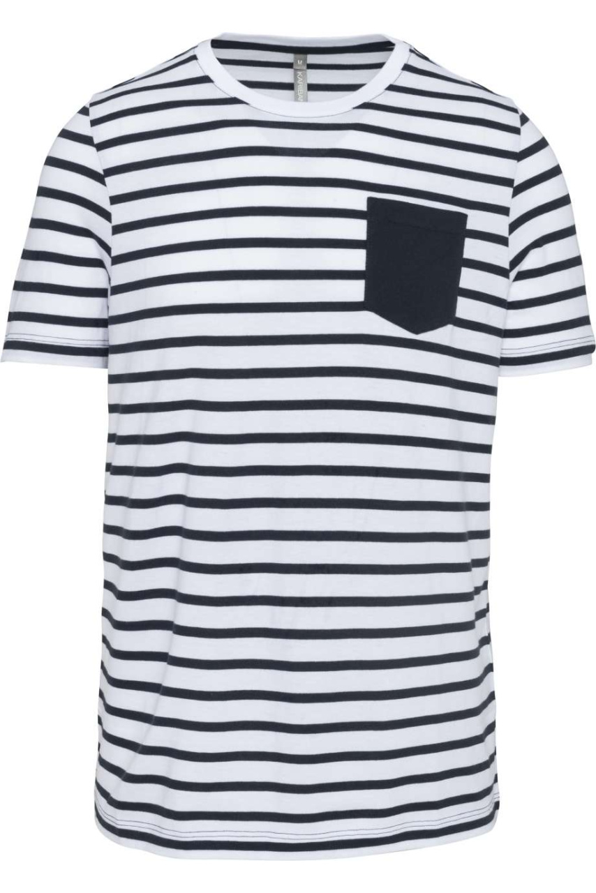 STRIPED SHORT SLEEVE SAILOR T-SHIRT WITH POCKET