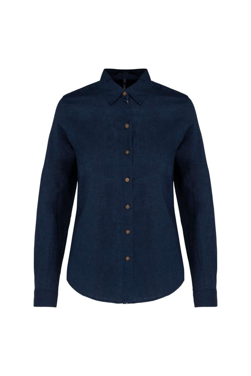 LADIES' LONG SLEEVE LINEN AND COTTON SHIRT