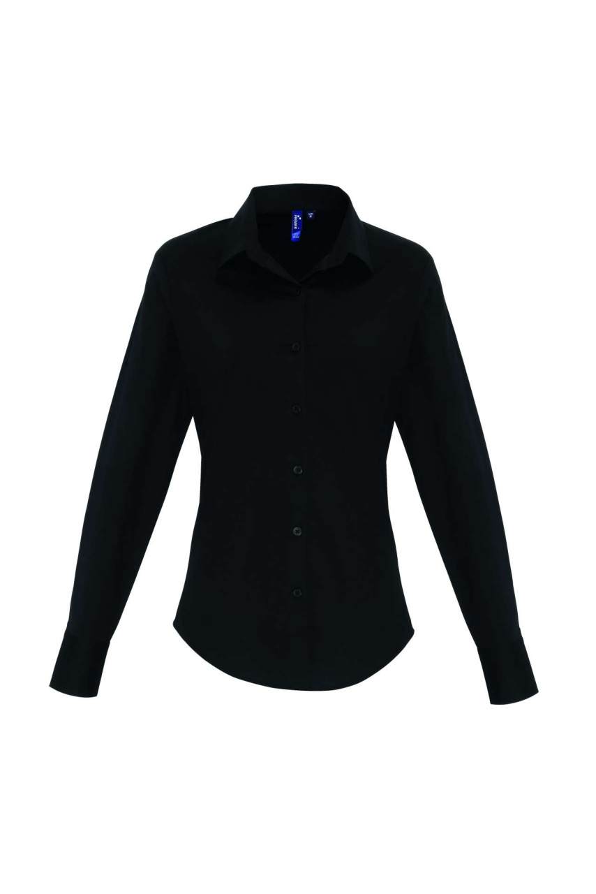WOMEN'S STRETCH-FIT COTTON POPLIN LONG SLEEVE SHIRT