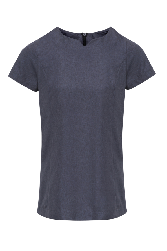 ‘VIOLA' LINEN-LOOK CUT NECK BEAUTY TUNIC