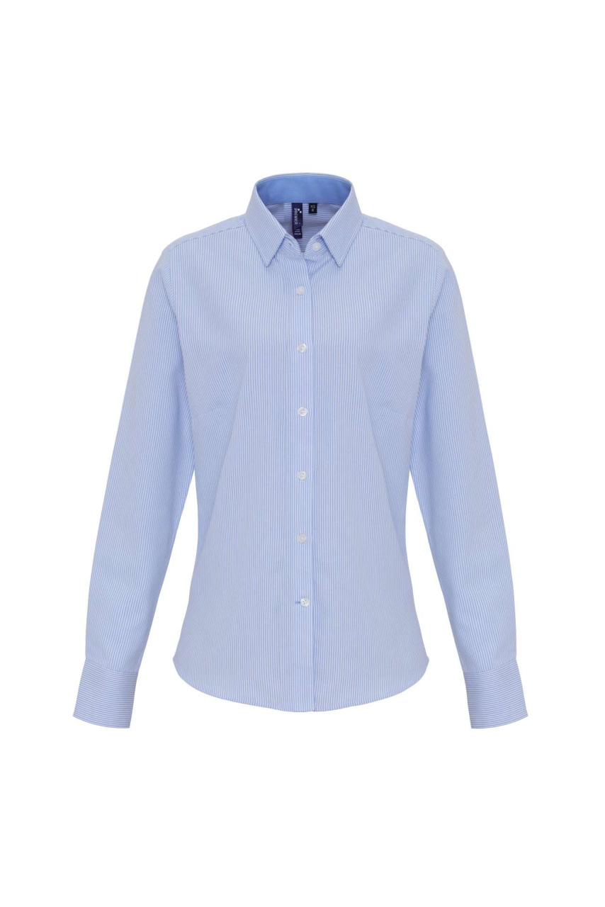WOMEN'S COTTON RICH OXFORD STRIPES SHIRT