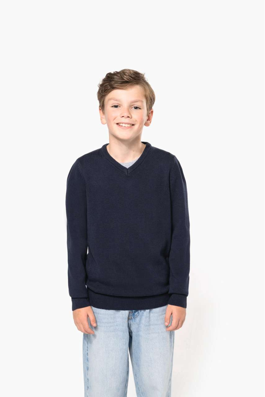 KIDS' V-NECK JUMPER