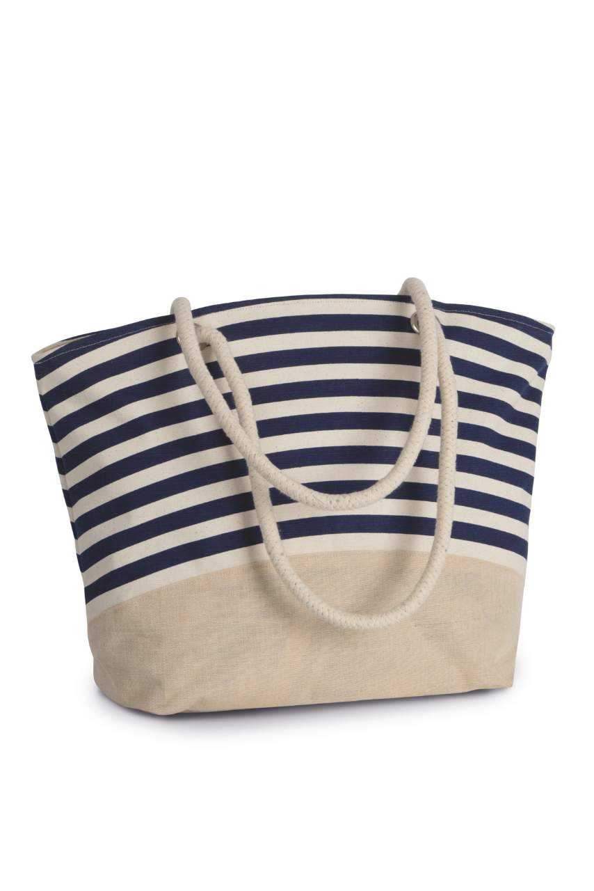 JUTE CANVAS DUFFEL SHOPPING BAG