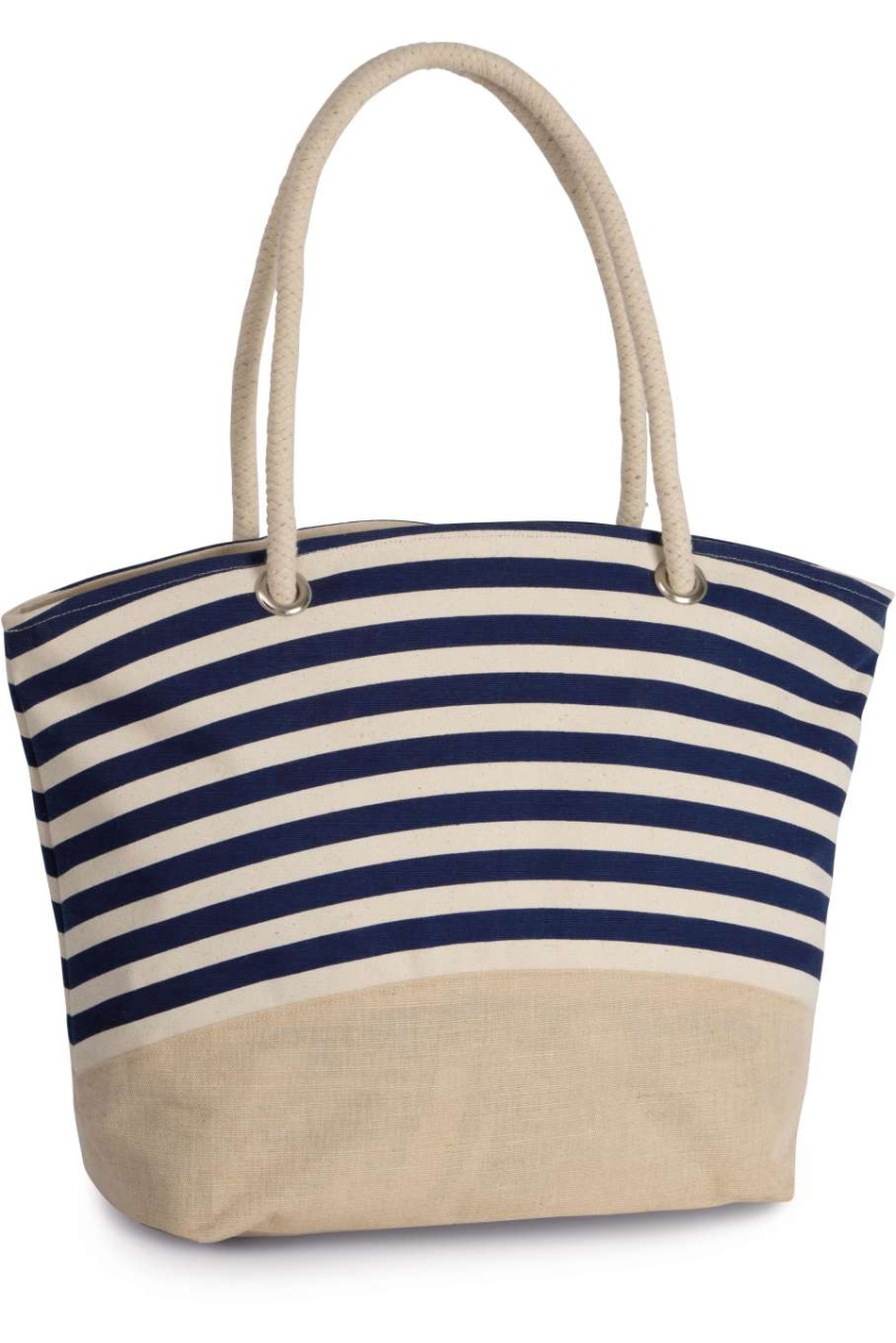 JUTE CANVAS DUFFEL SHOPPING BAG