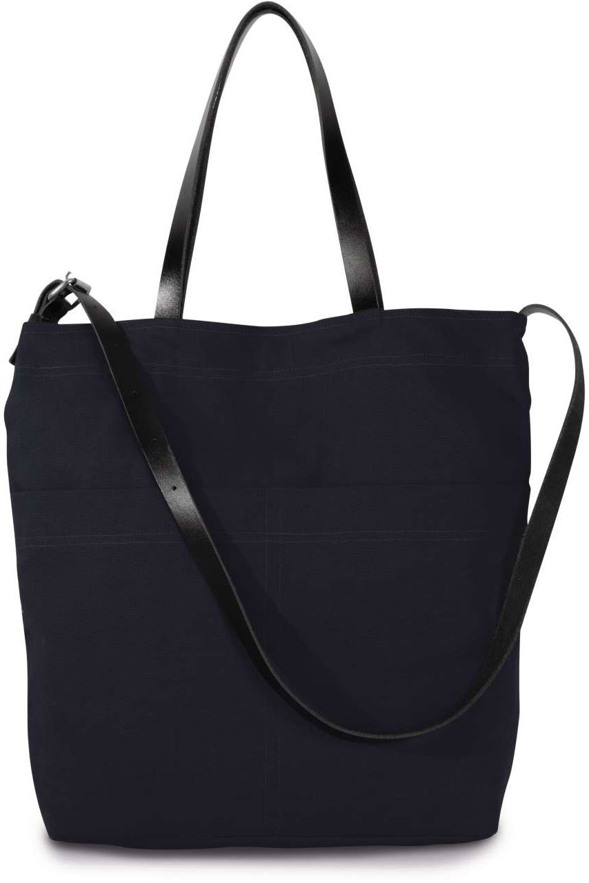 HANDBAG WITH LEATHER SHOULDER STRAP
