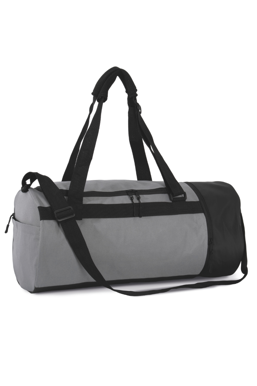 TUBULAR SPORTS BAG WITH SEPARATE SHOE COMPARTMENT