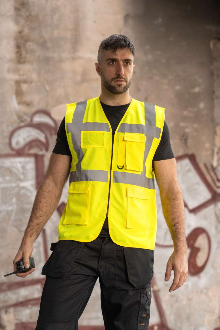 COMFORT EXECUTIVE SAFETY VEST "HAMBURG" - MULTIFUNCTIONAL WITH POCKETS