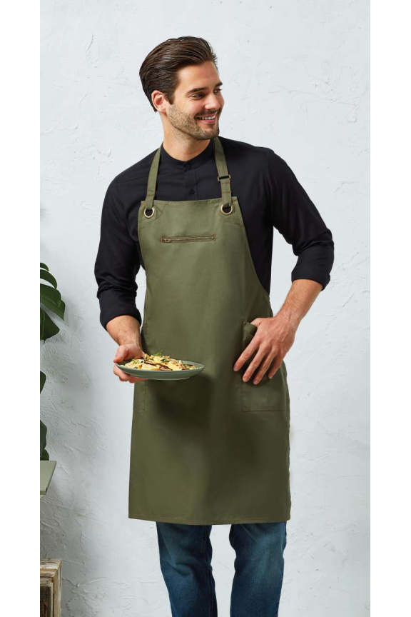 ‘BARLEY’ CONTRAST STITCH SUSTAINABLE BIB APRON