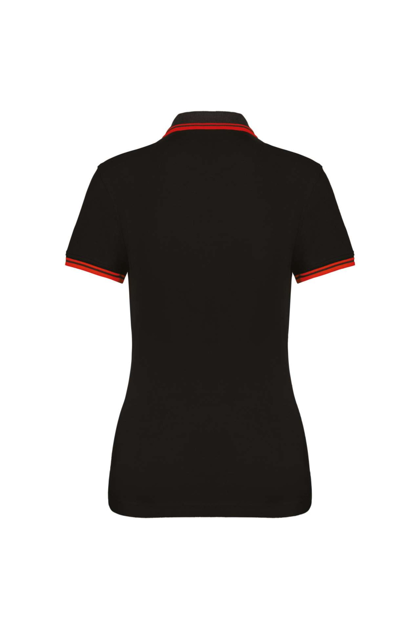 LADIE'S SHORT-SLEEVED POLOSHIRT WITH CONTRASTING PIPING