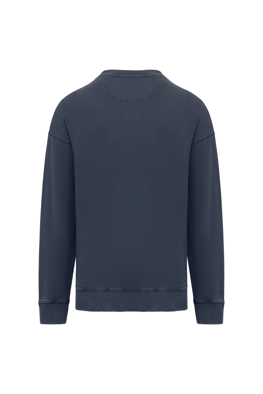 UNISEX WASHED EFFECT OVERSIZE ROUND NECK SWEATSHIRT