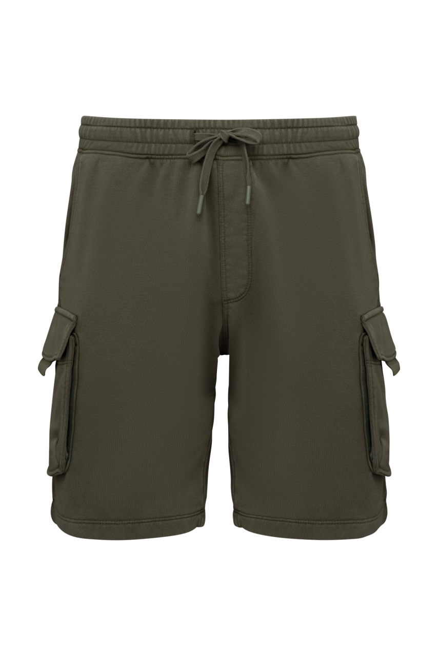 MEN’S FRENCH TERRY WASHED  EFFECT CARGO SHORTS