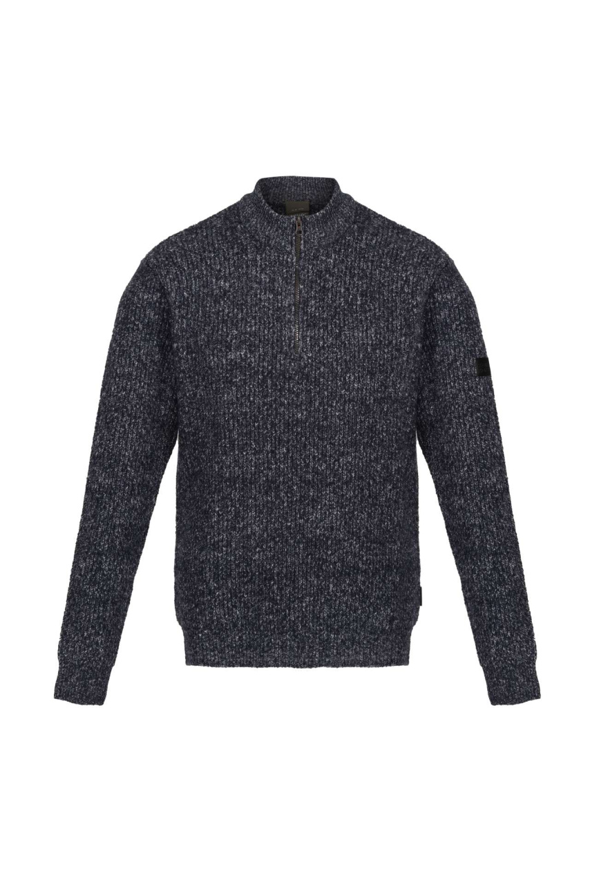 SOLOMON ZIP-NECK KNITTED PULLOVER
