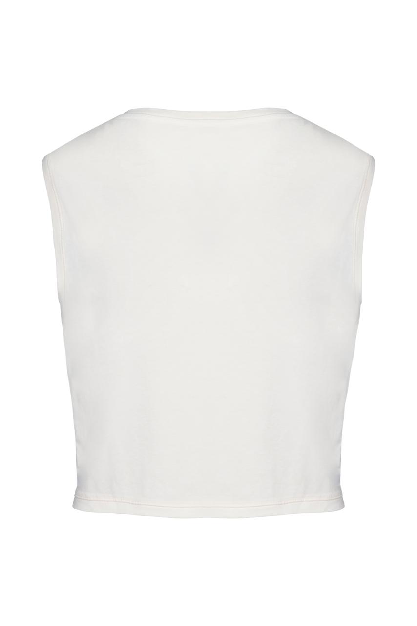 ECO-FRIENDLY LADIES’ SLEEVELESS CROP T-SHIRT