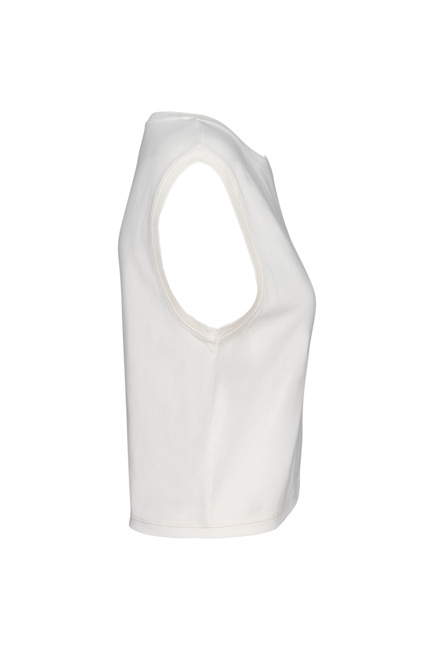 ECO-FRIENDLY LADIES’ SLEEVELESS CROP T-SHIRT
