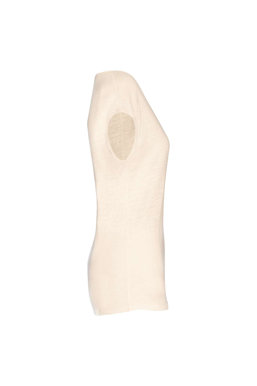 LADIES' V-NECK LINEN T-SHIRT