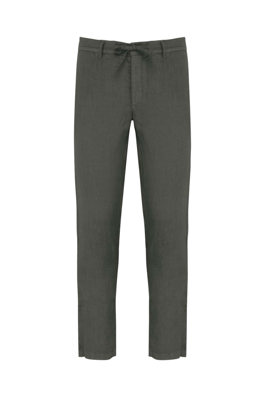 ECO-FRIENDLY MEN'S LINEN WASHED EFFECT TROUSERS