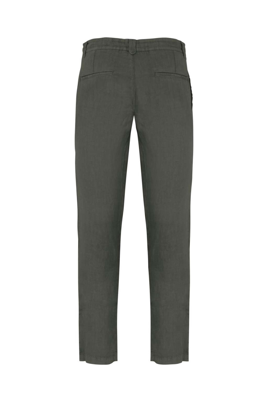 ECO-FRIENDLY MEN'S LINEN WASHED EFFECT TROUSERS