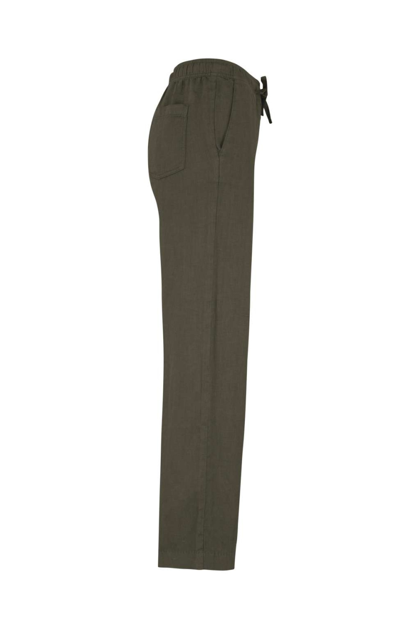 ECO-FRIENDLY LADIES' LINEN WASHED EFFECT TROUSERS