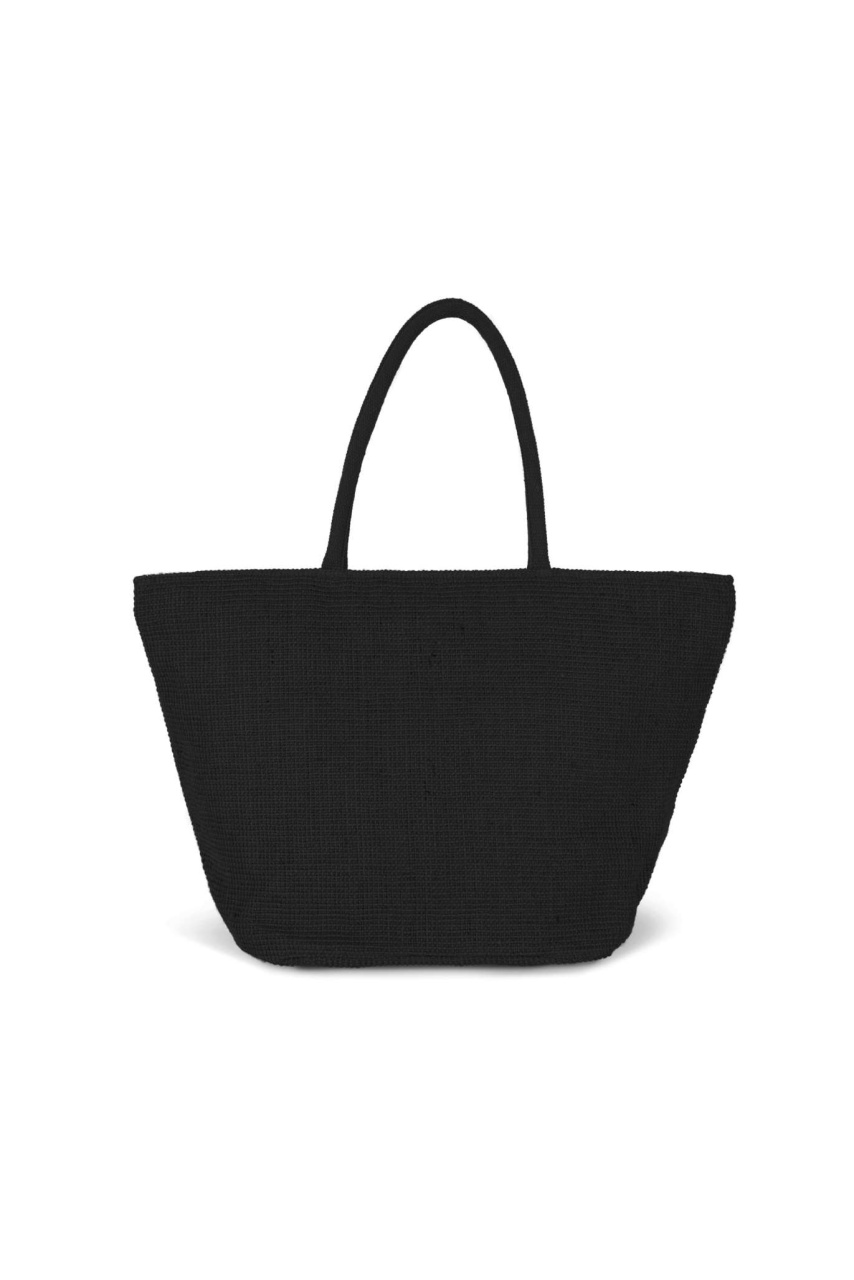 WOVEN JUTE SHOPPING BAG WITH KNIT CANVAS EFFECT
